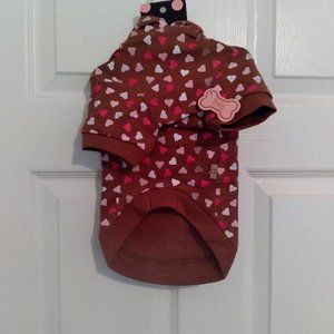 Introducing the Adorable MonkeyDaze Small Brown Dog Hoodie with Pink Trim